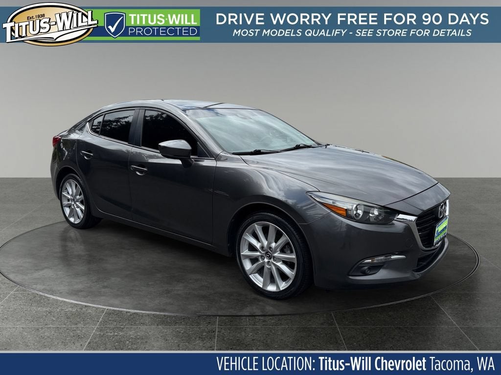 2017 Mazda Mazda3 Grand Touring in Gray — front three-quarter view