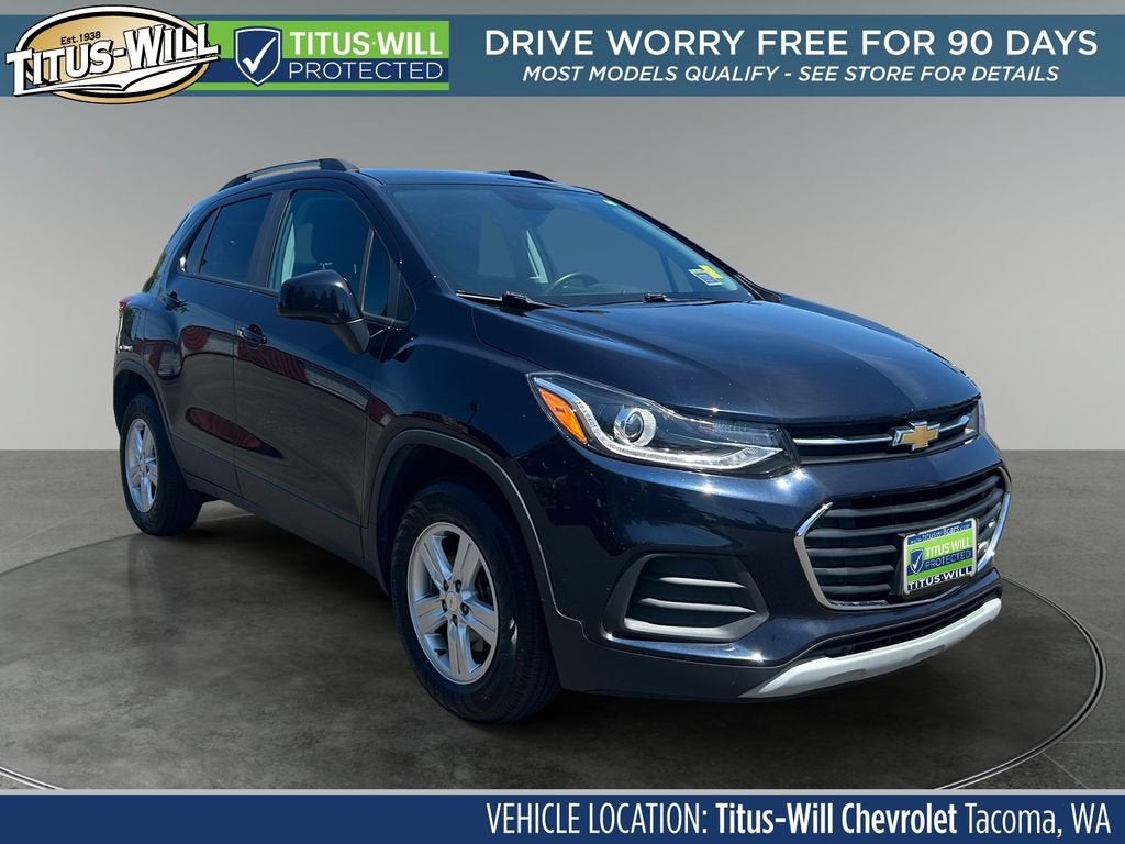 2021 Chevrolet Trax LT in Midnight Blue Metallic — front three-quarter view