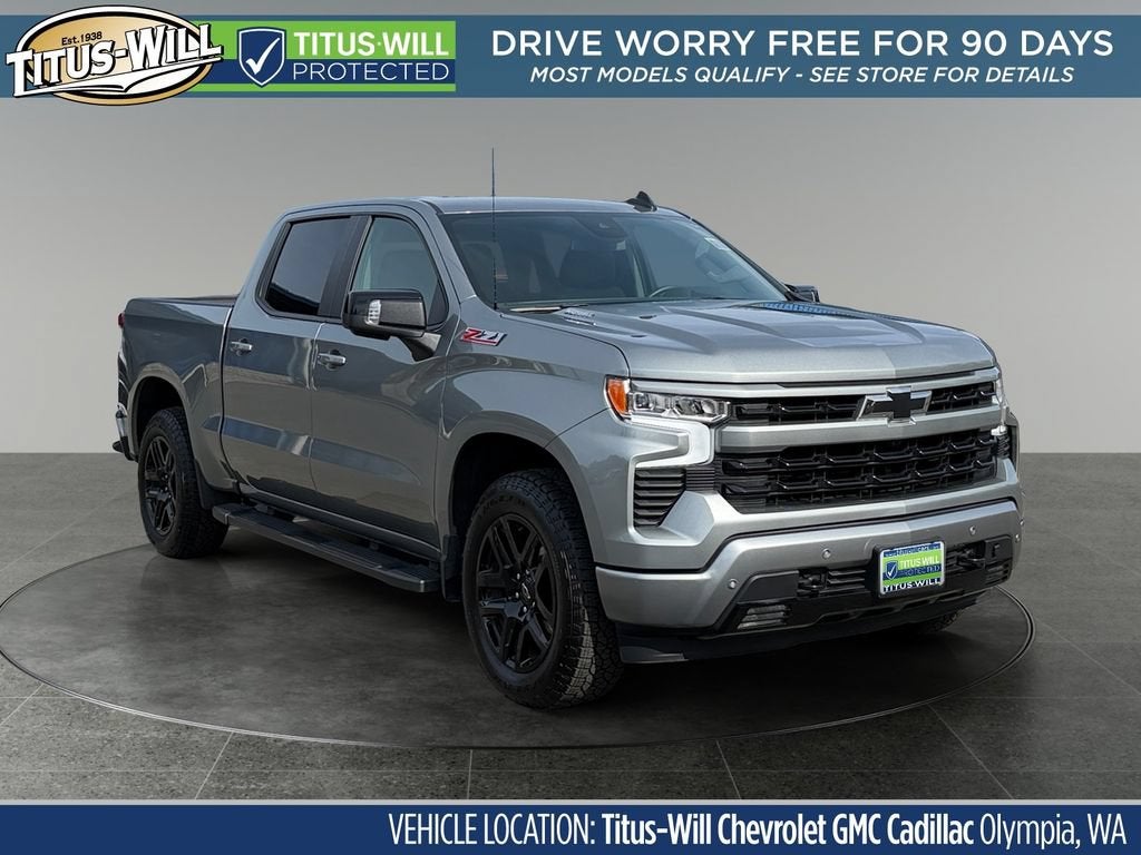 2026 Chevrolet Silverado 1500 RST in Sterling Gray Metallic — front three-quarter view