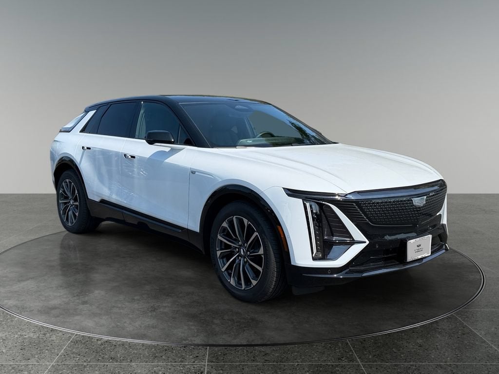 2026 Cadillac LYRIQ Sport in Vibrant White Tricoat — front three-quarter view