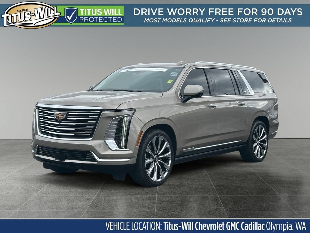 2025 Cadillac Escalade ESV Premium Luxury Platinum in Latte Metallic — front three-quarter view