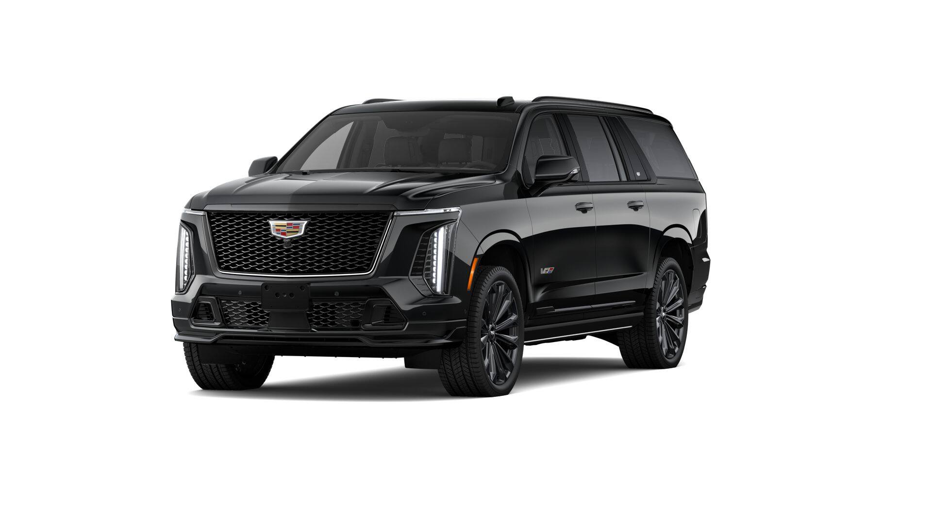 2026 Cadillac Escalade ESV V-Series in Black Raven — front three-quarter view