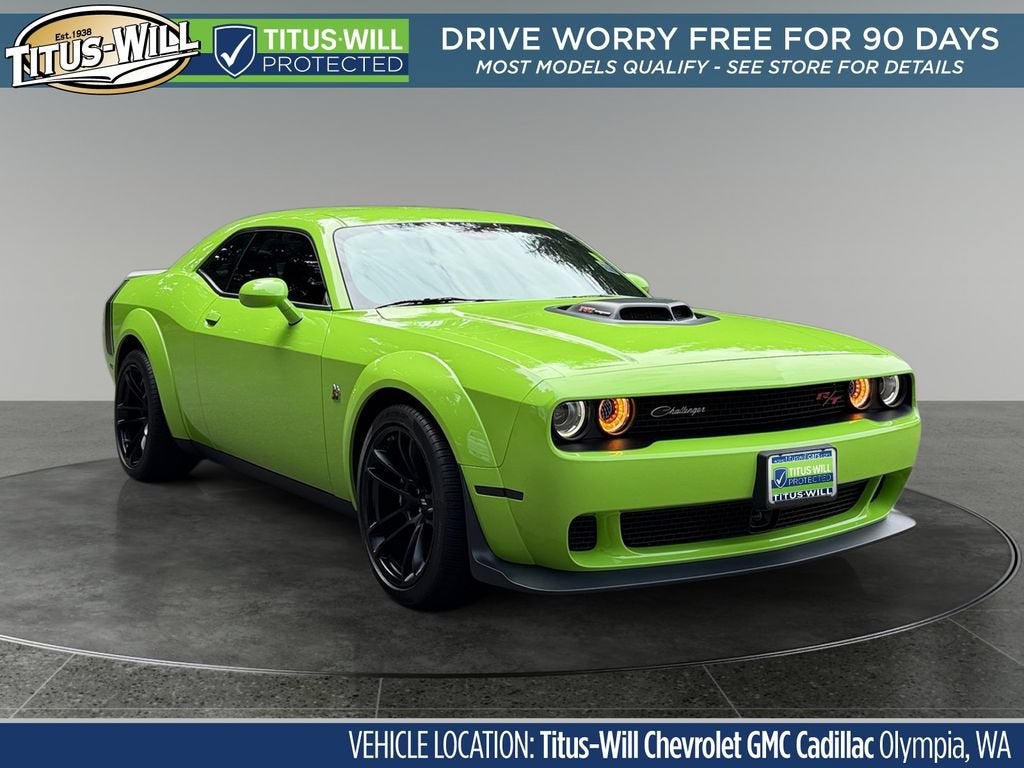 2023 Dodge Challenger R/T Scat Pack Widebody in Green — front three-quarter view