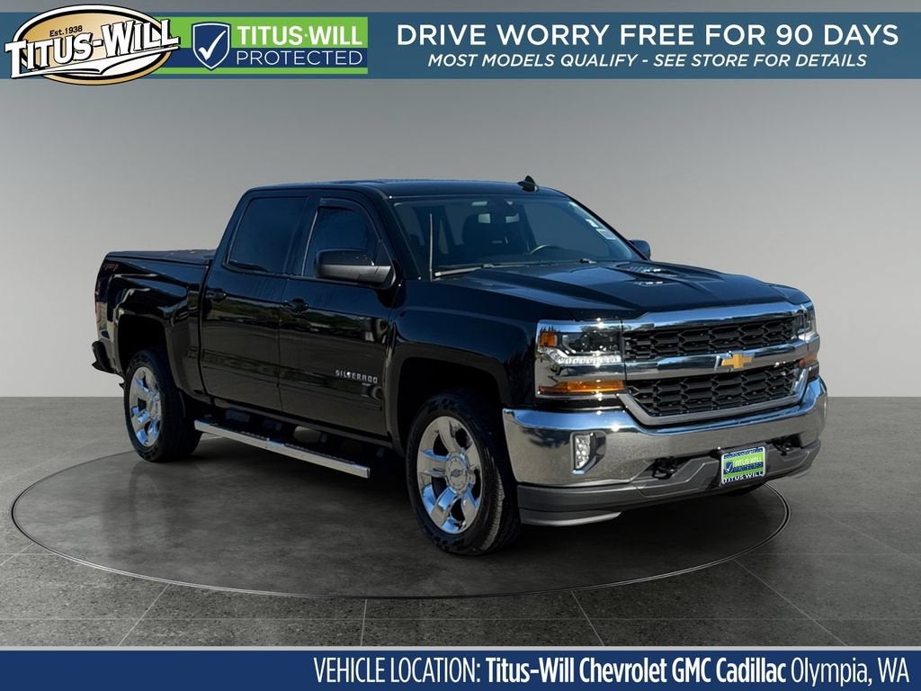 2018 Chevrolet Silverado 1500 LT in Black — front three-quarter view