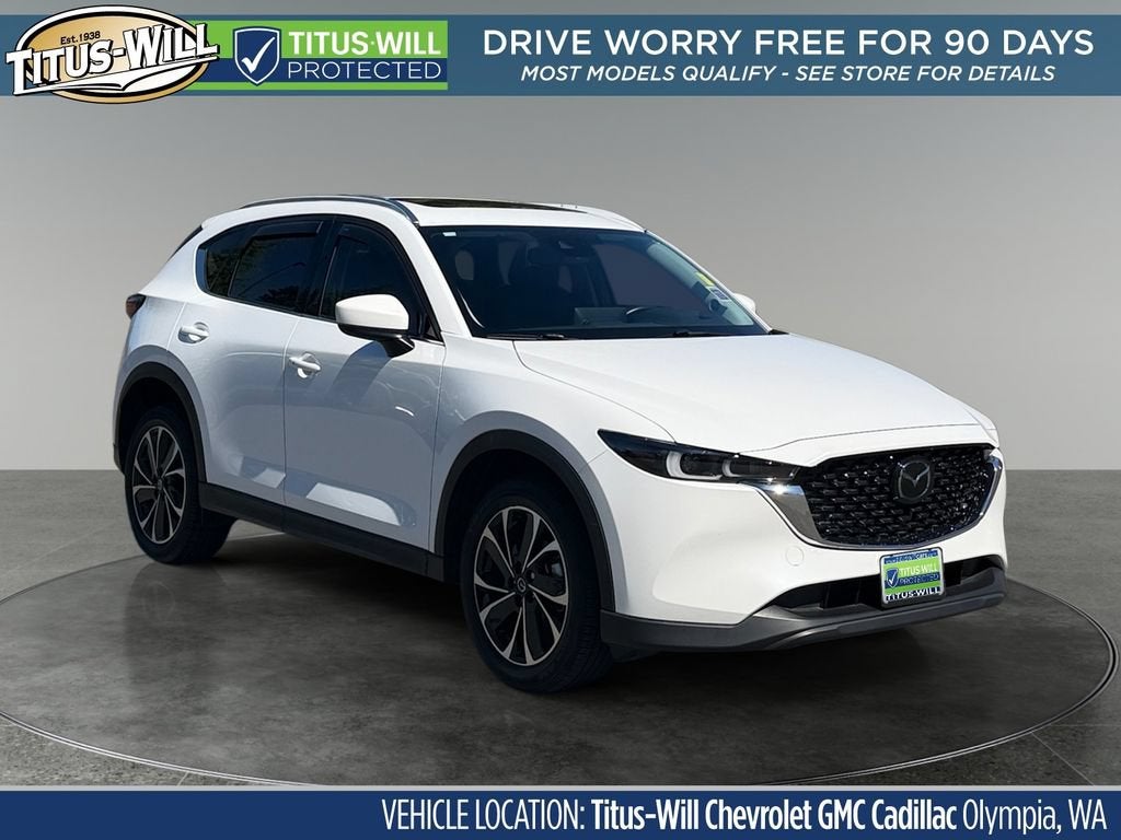2022 Mazda Mazda CX-5 2.5 S Premium Plus in White — front three-quarter view