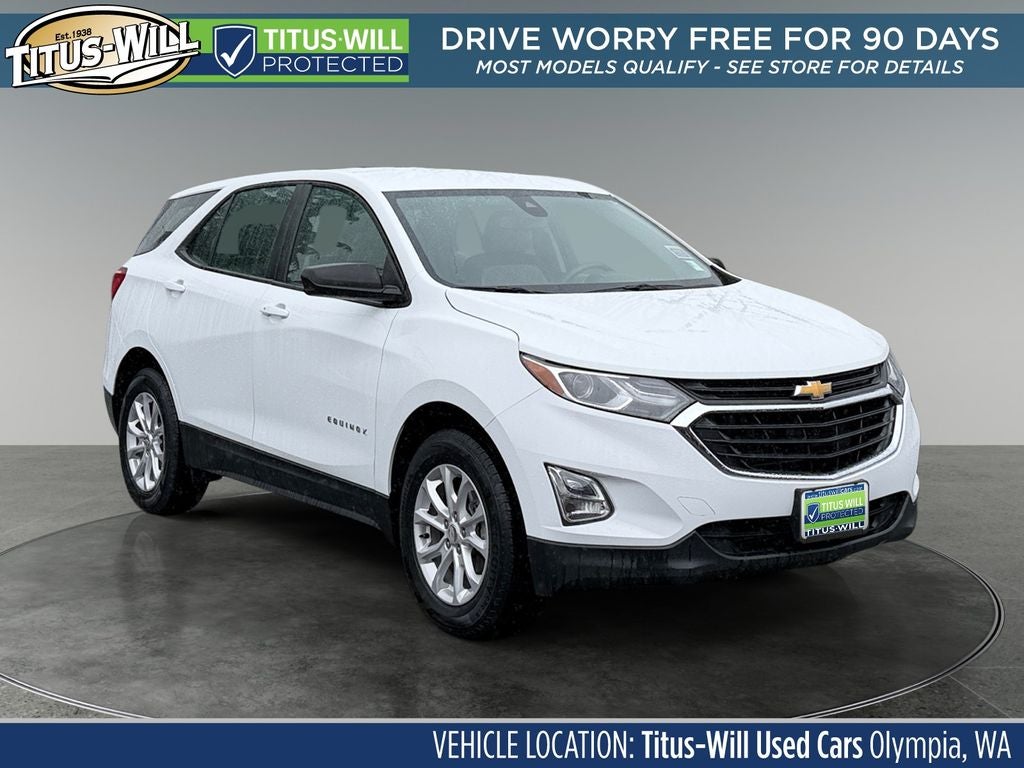 2020 Chevrolet Equinox LS in Summit White — front three-quarter view