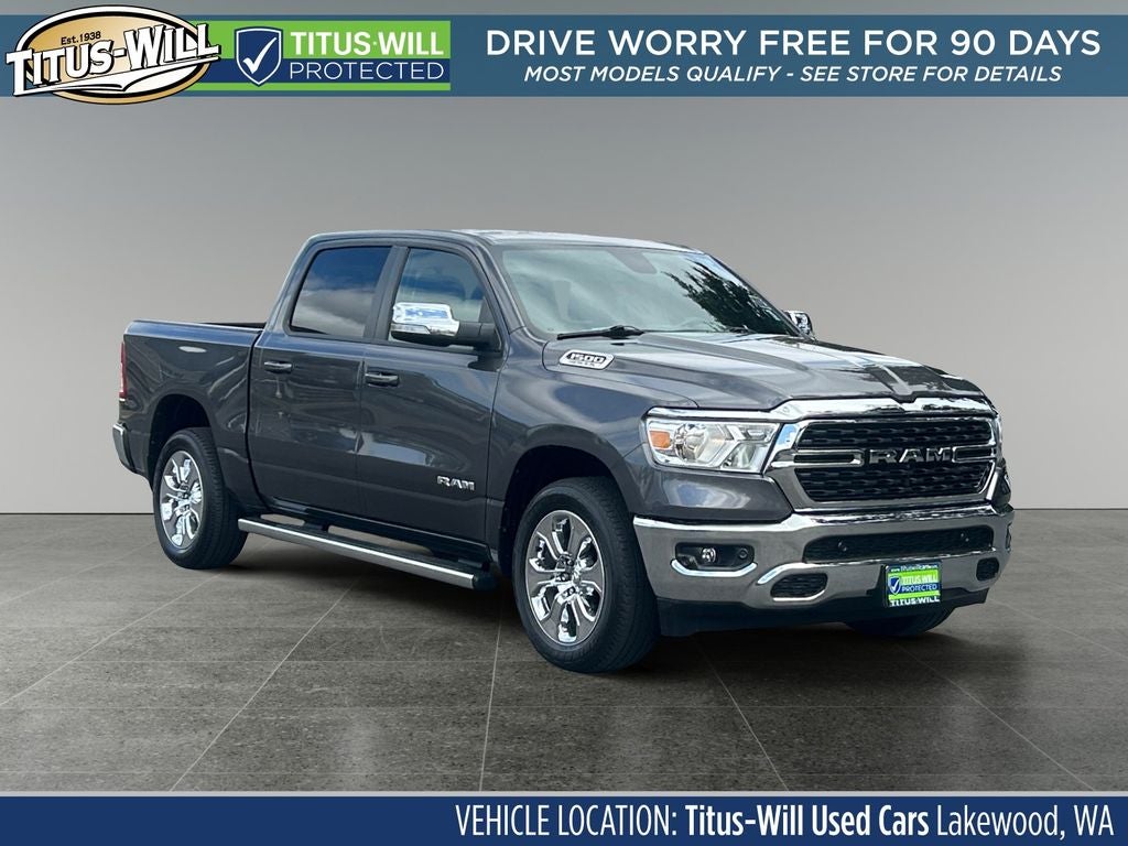 2022 RAM 1500 Big Horn/Lone Star in Granite — front three-quarter view