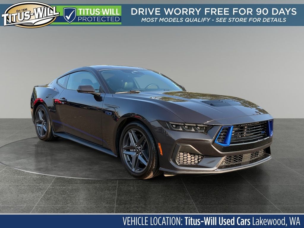 2024 Ford Mustang GT Premium in Grey — front three-quarter view