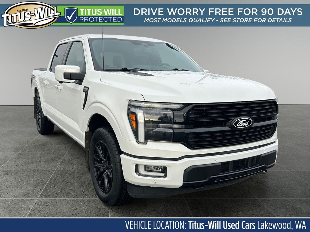 2024 Ford F-150 Platinum in White — front three-quarter view