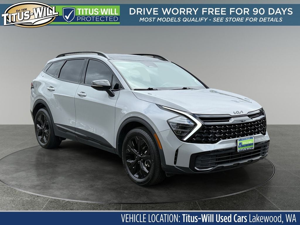 2025 Kia Sportage X-Line in Gray — front three-quarter view
