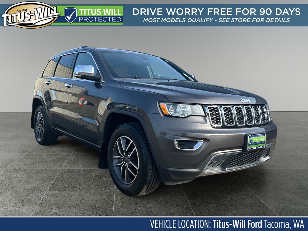 2019 Jeep Grand Cherokee Limited in Crystal Metallic — front three-quarter view