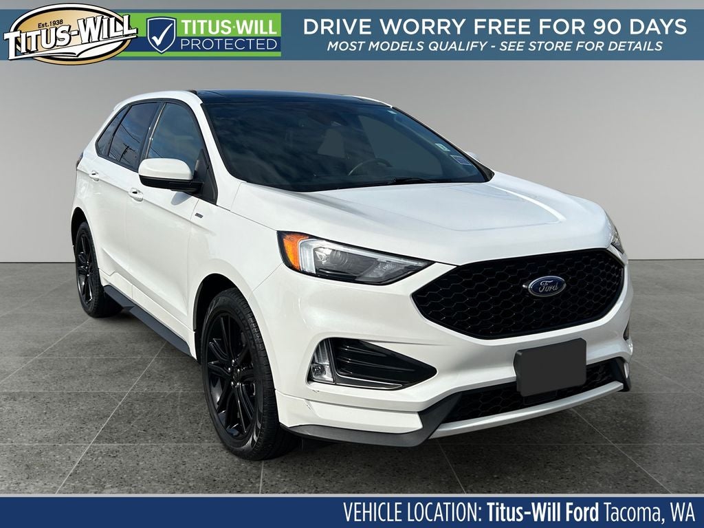 2022 Ford Edge ST Line in White Metallic — front three-quarter view