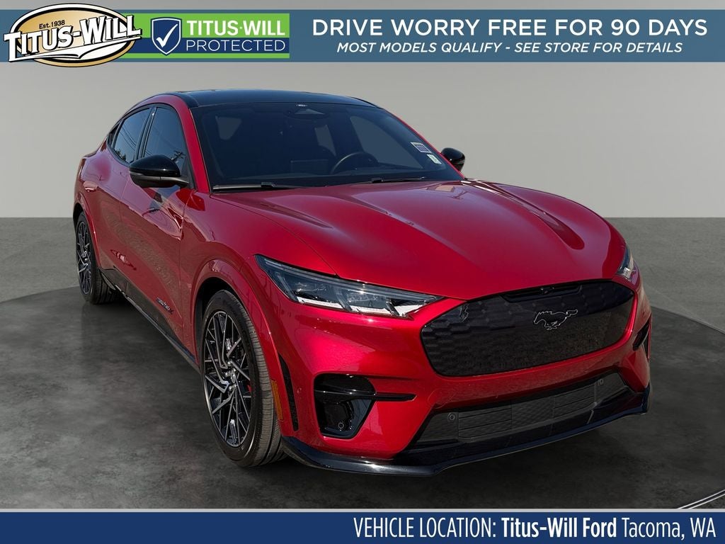 2023 Ford Mustang Mach-E GT in Red Metallic — front three-quarter view