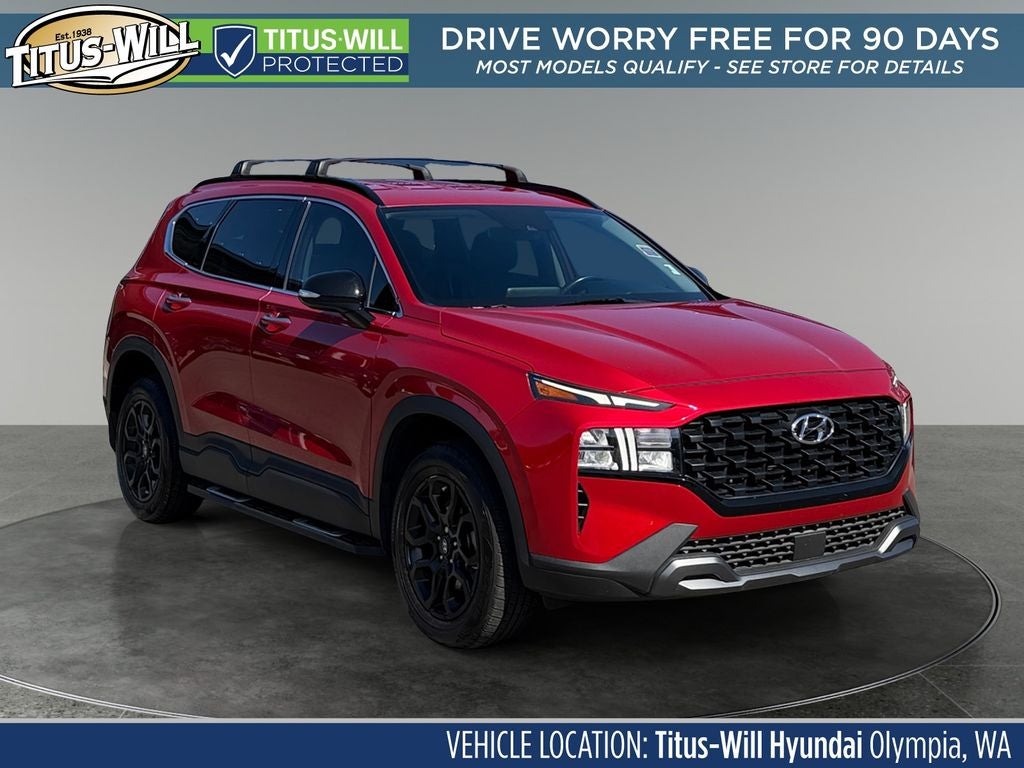 2023 Hyundai Santa Fe XRT in Calypso Red — front three-quarter view