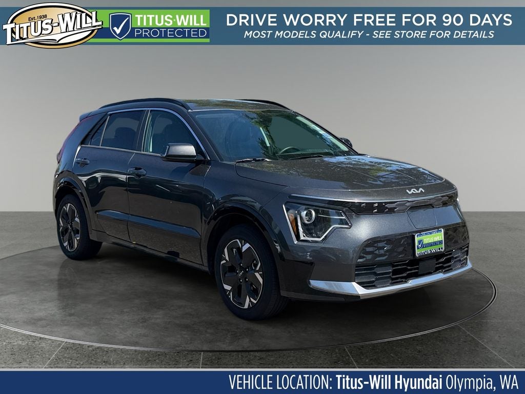 2025 Kia Niro EV Wind in Interstellar Gray — front three-quarter view