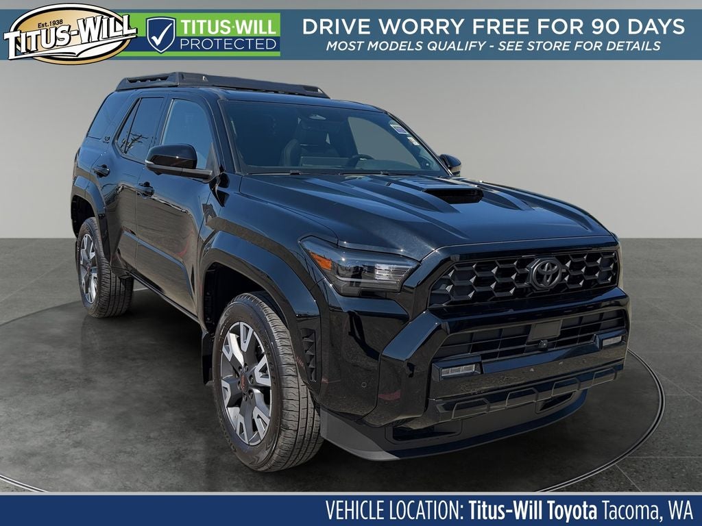 2025 Toyota 4Runner TRD Sport Premium in Black — front three-quarter view