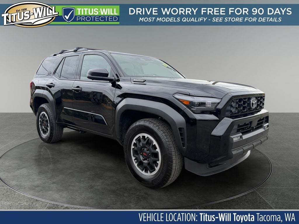 2026 Toyota 4Runner i-FORCE MAX Hybrid TRD Off Road Premium in Black — front three-quarter view