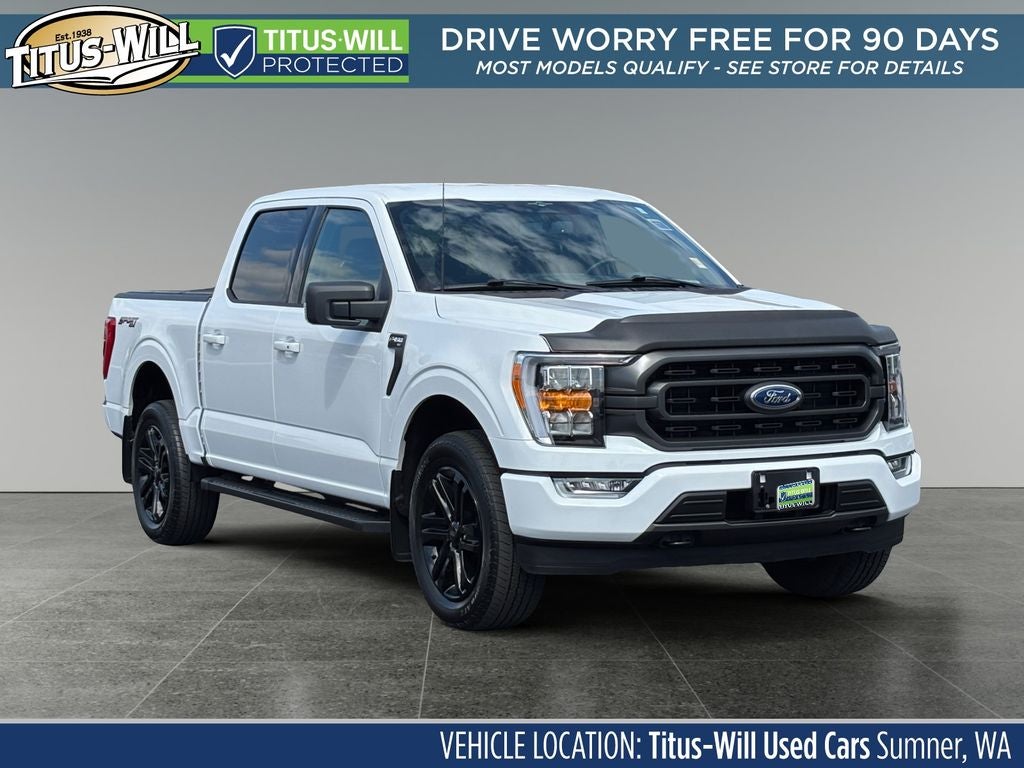 2023 Ford F-150 XLT in Oxford White — front three-quarter view