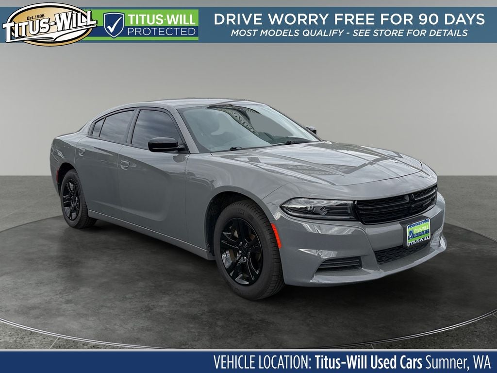 2023 Dodge Charger SXT in Gray Clearcoat — front three-quarter view